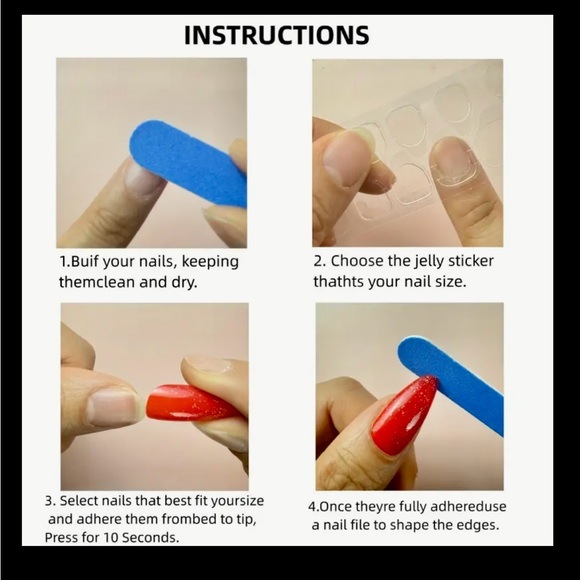 NWOT~ Full Cover Press on Nails, Set of 24 Count. Nail Glue Included - Picture 7 of 11